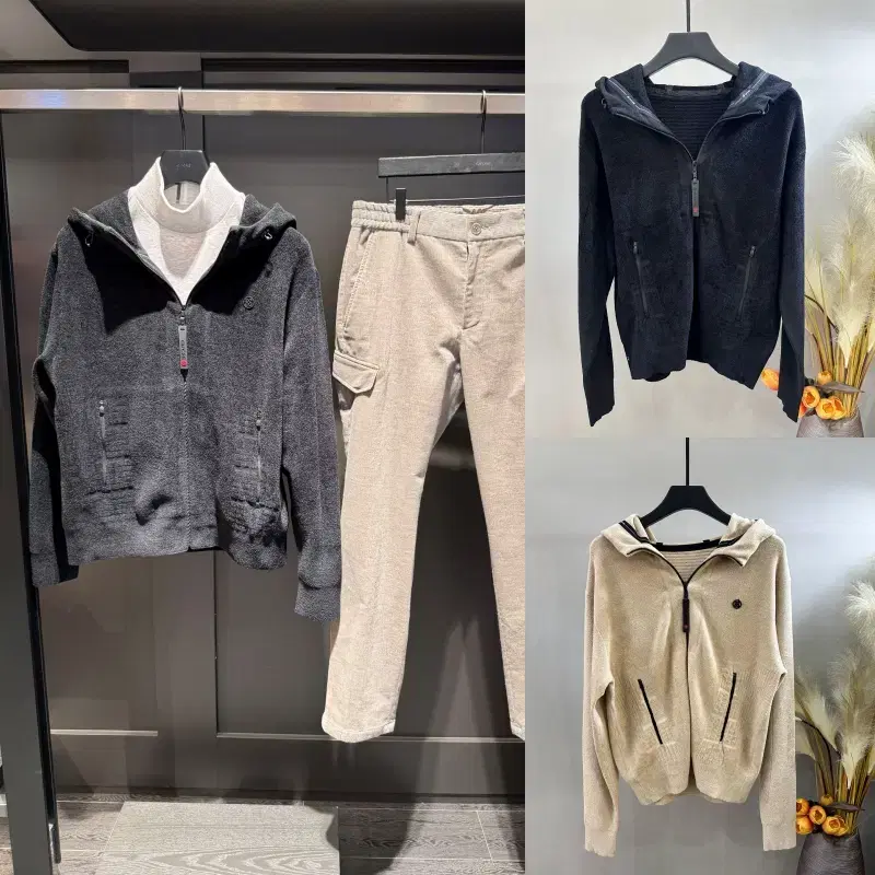 メンズゴルフウェアジッパー付きベルベットニットフード付きジャケット